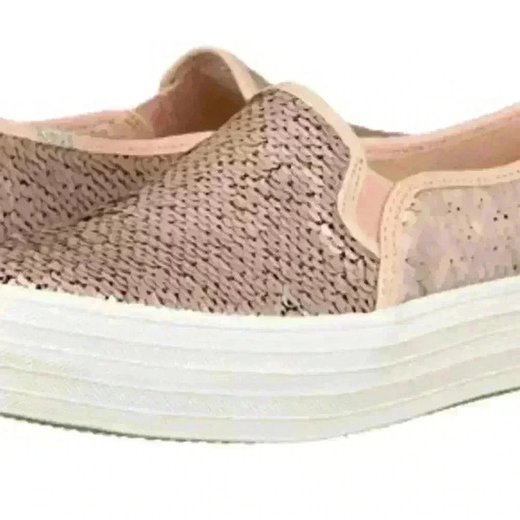 Keds Decker Reverse Sequin Shoes,‎ size 8| Slip-On Pink Silver  Sequins - Picture 3 of 9